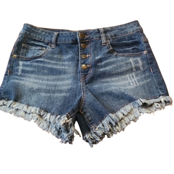 CP Shorts Womens Size 9 Denim Jean Distressed Burton Up Juniors Fray Cut Off - Picture 1 of 9